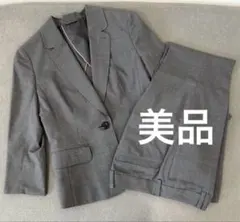 【美品】n♥line 青山 グレー スーツ パンツ セットアップ S