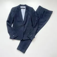 ▪️ザラベーシック コットンリネン パンツスーツ セットアップ 濃紺 XS~S