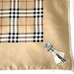 Burberryベージュ ノバチェック柄 シルクスカーフ イタリア製ビンテージ品のサムネイル
