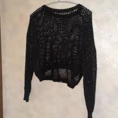 earthアースミュージックアンドエコロジー ブラック ニットセーター M