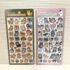 【国内正規品】2枚セット 和柄　ボンボンドロップシール　柴犬　猫