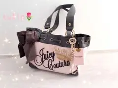 削除あり　新品　ジューシークチュール　リボン　キー　チャーム付き　バッグ　ピンク