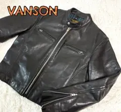 VANSON バンソン シングルライダース レザージャケット USA製 40 黒のサムネイル