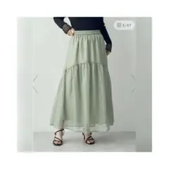【YECCA VECCA】箔プリントシアーギャザースカートのサムネイル