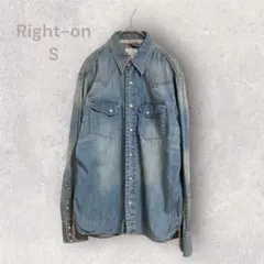 ライトオン　デニムシャツ　羽織り　春夏に　カジュアル　ベーシック　シンプル