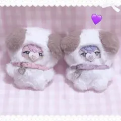 にじぱぺっと ぬい服　着ぐるみ　いぬ　10cm　スタイ　らべんだー　わんこ ①