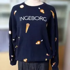INGEBORG コスメ柄 スウェット ブラック
