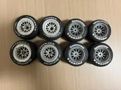タミヤF201 F1 ラジコン用タイヤ 8本セット 中古ホィール2セットのサムネイル