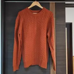 アーバンリサーチドアーズ メンズ ケーブル編みニット レンガ色 サイズ40