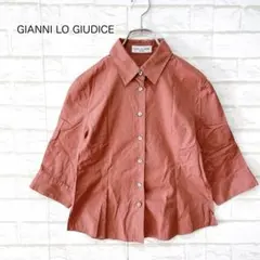 美品 ジャンニロジュディチェ ブラウス 5分袖 コーラル イトキン 美シルエット