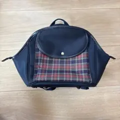 通園　リュック　紺　ネイビー　チェック