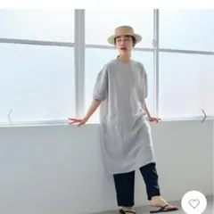 ★美品❗中川政七商店 麻布Ｔシャツワンピース　　グレージュ ☆美品❗中川政七商店 麻布Tシャツワンピース グレージュ - メルカリ
