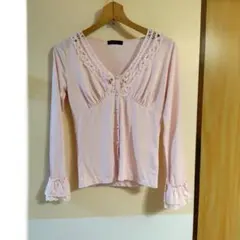 ピンクフリルカーディガン　フェアリーグランジ　平成ギャル　姫ギャル　Y2K