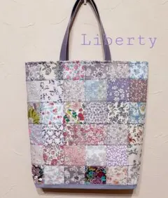 55☆Liberty ハンドメイド パッチワーク トートバッグ ラベンダーのサムネイル