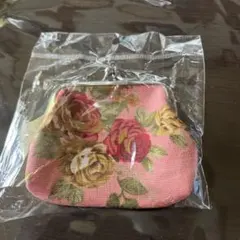 花柄ピンクがま口コインケース