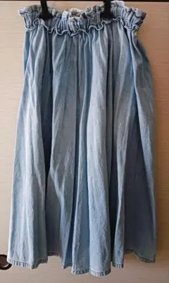 デニムロングフレアスカート