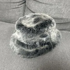 Ray BEAMS グレー フェイクファー バケットハット