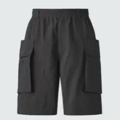 【美品】ユニクロUNIQLOパラシュートカーゴショーツ　黒M