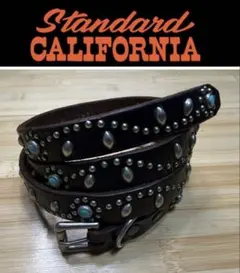 美品⭐️HTC⭐️ナローベルト⭐️フラワーターコイズ⭐️ブラックレザー(茶芯)⭐️34