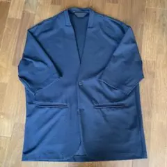 【メンズ】GLOBAL WORK ジョーゼットカーデ　5分袖　ネイビー　Mサイズ
