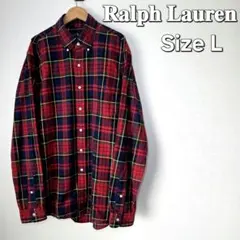 【極希少✨】90s ラルフローレン チェックシャツ XL相当 赤 ポケット付