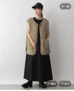 LOWRYS FARM オリーブグリーン キルティングベスト