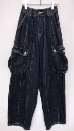 90’s vibes ストリート EVER90s 古着 ワイドデニムカーゴパンツ