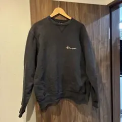 90s チャンピオン スウェット XL 刺繍ロゴ 黒
