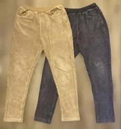 無印良品 ストレッチパンツ 140サイズ 2本セット ブラック カーキ