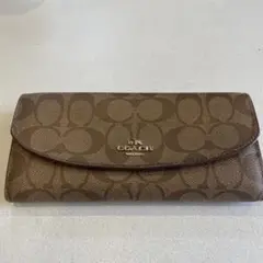コーチ　長財布　財布　ウォレット　シグネチャー　ブラウン