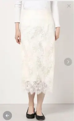 ナノユニバース　花柄レース スカート