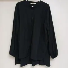 mili an deni ブラック バンドカラーシャツ 長袖　Lサイズ