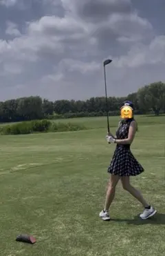 Cph/Golfキャプテンズヘルム ブラックノースリーブポロワンピースS