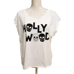 【ラファイン】 ハリウッド スカル フレンチスリーブ Tシャツ(M) カットオフのサムネイル