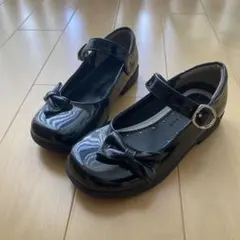 フォーマルシューズ 黒 リボン付き 19.0cm 18.5cm