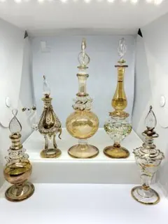 エジプト香水瓶5点セット(イエロー・ゴールド系)