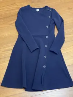 SHEIN ネイビー ボタン付きワンピース 8Y （122-128cm）