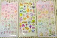 カラフルキャラクターシール3シートセット