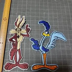 新品未使用『ワイリーコヨーテ＆ロードランナー・アイロン刺繍ワッペン』2枚セット