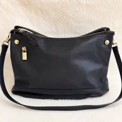 FURLA レザー 2WAY ショルダーバッグ 黒 南京錠