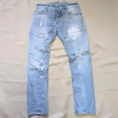 DSQUARED2 Tidy Biker ダメージ クラッシュ加工 デニム 46