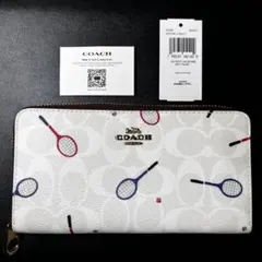 【値段相談可】COACH 長財布 C8385 テニス柄 ラウンドファスナーのサムネイル