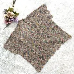 一点物✨ ハンドメイド 半袖 レース編み マルチカラーニット サマーセーター