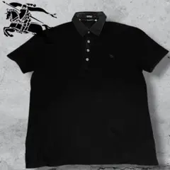 バーバリーブラックレーベル シャドーチェック ポロ 黒 M