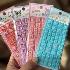 ハローキティ・マイメロディ・シナモロール.クロミ タイルシール4枚セット