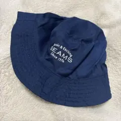 BEAMS バケットハット ネイビー　ロゴ入り