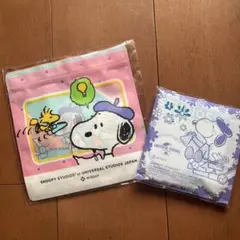 SNOOPY ミニタオル　マチ付きジッパーバック　セット　ノベルティのサムネイル