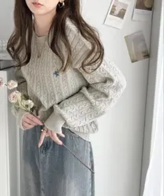 classicalelf レディーストップス　秋服　グレー　オーバーサイズ