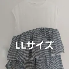 【中古品】ノースリーブチュニック チュニック ティアード LL ギンガムチェック