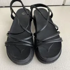 コードストラップサンダル ブラック Lサイズ 23.5〜24.0